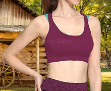 Load image into Gallery viewer, Dilency Sales Racer Back Sports Bra for Women&#39;s/Girls (Gym,Yoga,Running,Workout) (Removable Pads) (30 to 34 Size) (b, Maroon)
