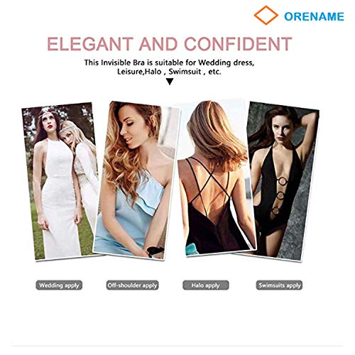 Buy ORENAME Women's Invisible Sticky Bra Strapless Silicone Gel