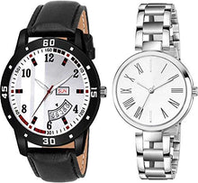 Load image into Gallery viewer, Shanti Enterprises Casual Analogue White Dial Men/Women&#39;s Leather/Stainless Steel Watch (Combo of - 2)- SNT_RE22274
