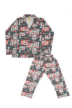 Load image into Gallery viewer, Urban Flu Boy&#39;s and Girl&#39;s Cotton Cartoon Print Night Suit Pack Of 1 Top, 1 Bottom (N2059-70_3_3-4Y_Dark Grey_3 Years-4 Years)
