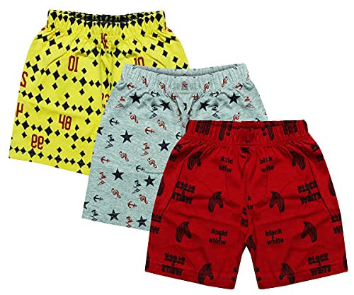 MIST N FOGG Boys & Girls All Over Printed Shorts (Multicolour, 9-10 Years) - Pack of 3