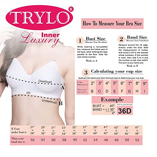 TRYLO Women's Non-Wired Bra (Krutika-102_Skin_38F),Size 38F