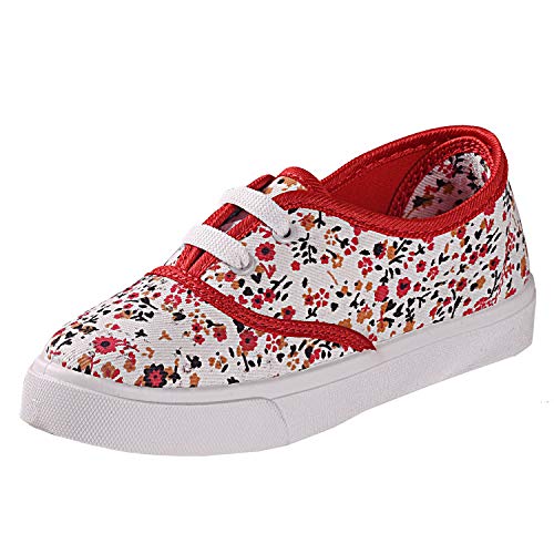 DAYZ Girls GCS-107-White-Red_13 White Sneaker (GCS-36-Black/Pink)