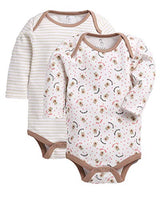 BABY GO Baby Unisex Romper for All Season/Sleep Suit/Comfort fit/ 100% Cotton (Set of 2) (0-3M, BEIGE)