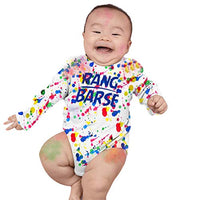 Bon Organik Unisex Rang Barse Holi Matching Bodysuit Baby (HBON4317-K_White_9-12M)