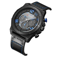 Load image into Gallery viewer, CURREN Analogue Men&#39;s Watch (Blue Dial Black Colored Strap)
