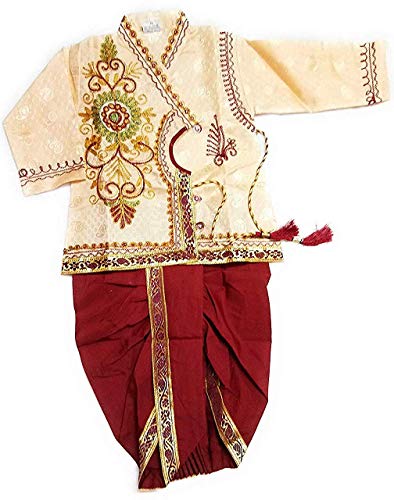 jivo Baby Boy's Silk Cotton Blend Dhoti Kurta Pyjama Dress (Multicolour, 6-12 Months)