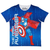 Marvel Avengers by Wear Your Mind Boy's Plain Regular fit T-Shirt (DMA0030_Blue 13-14 Years)