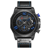 CURREN Analogue Men's Watch (Blue Dial Black Colored Strap)