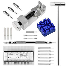 Load image into Gallery viewer, DIY Crafts Watch Repair Kit,Watchband Tool, Watch Band Strap Link Pin Remover Repair Tool Kit 3 Extra Pins, 3 Pin Punches, 1 Watch Band Holder, 1 Dual Head Hammer (Design # No 1, Watch Repair Kit)
