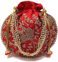 Load image into Gallery viewer, BINORI FASHIONS Rajasthani Style Royal Clutch Silk Batwa Bag Combo Wristlets Ethnic Potli Combo For Women&#39;s Zari Work Potli Combo Bridal Potli Combo (Pack of 4 Colors)
