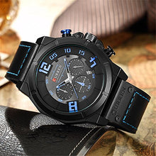 Load image into Gallery viewer, CURREN Analogue Men&#39;s Watch (Blue Dial Black Colored Strap)
