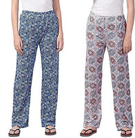 LADY WILLINGTON Womens Track Pant Lower Cotton Printed Payjama/Lounge Wear Soft Cotton Night Wear/Pyjama for Women(Combo Pack), Prints May Vary (Assorted Pyjama), (2, Large)
